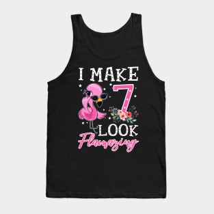 Kids I Make 7 Look Flamazing Flamingo Birthday T-Shirt Tank Top